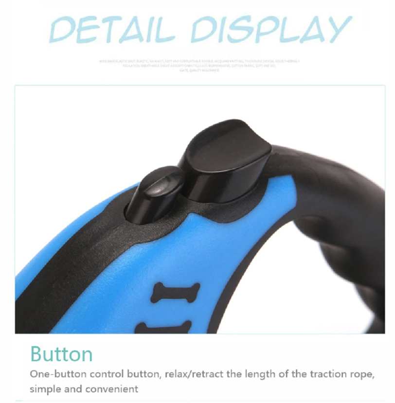 16.5FT Retractable Dog Leash with One-Touch Brake