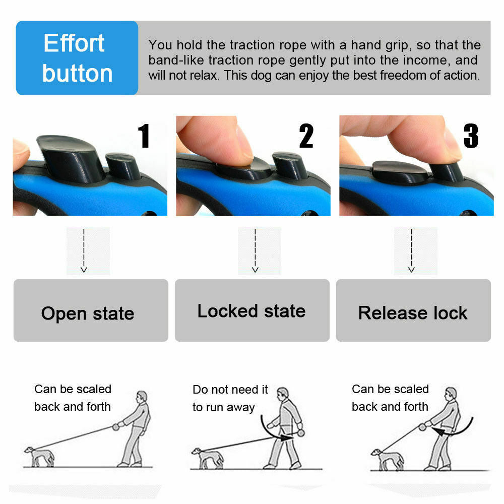 16.5FT Retractable Dog Leash with One-Touch Brake