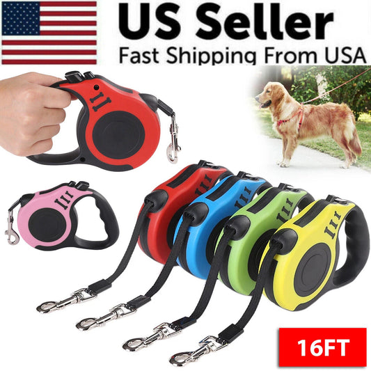 16.5FT Retractable Dog Leash with One-Touch Brake