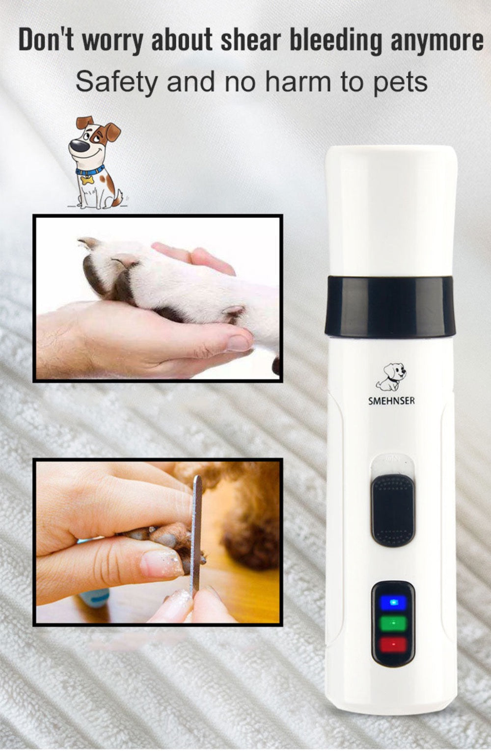 Cordless Pet Nail Grinder – Low Noise & Rechargeable