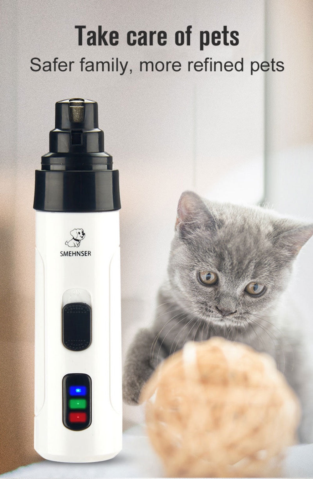 Cordless Pet Nail Grinder – Low Noise & Rechargeable