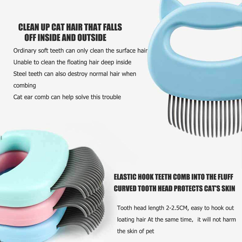 Cat Ear Pet Massage Brush – Grooming & Shedding Tool